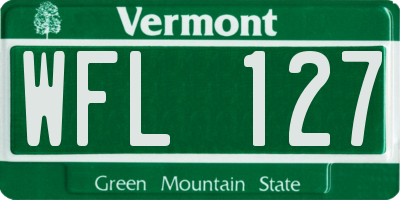 VT license plate WFL127