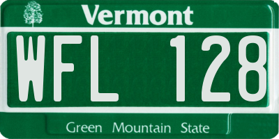 VT license plate WFL128