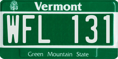 VT license plate WFL131