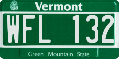VT license plate WFL132