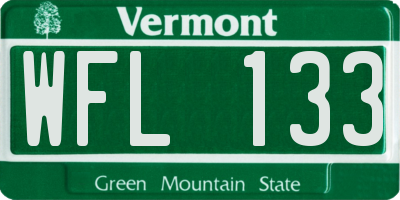 VT license plate WFL133