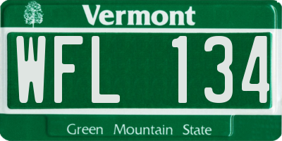 VT license plate WFL134