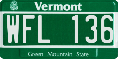 VT license plate WFL136
