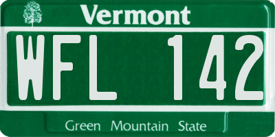 VT license plate WFL142