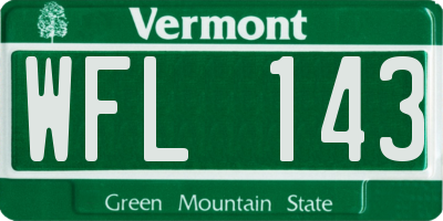 VT license plate WFL143