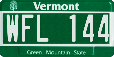 VT license plate WFL144