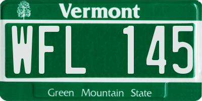VT license plate WFL145