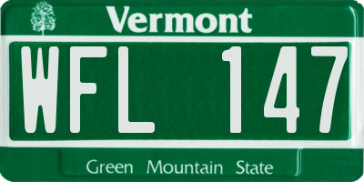 VT license plate WFL147