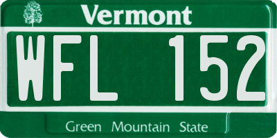 VT license plate WFL152