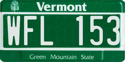 VT license plate WFL153