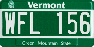 VT license plate WFL156