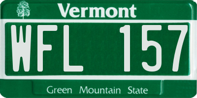 VT license plate WFL157