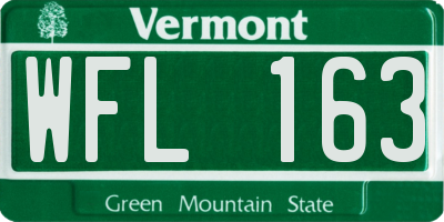 VT license plate WFL163