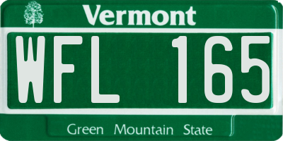 VT license plate WFL165