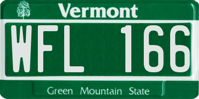 VT license plate WFL166