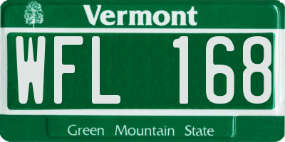 VT license plate WFL168