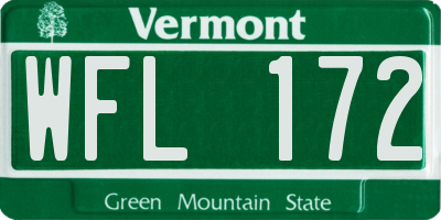 VT license plate WFL172