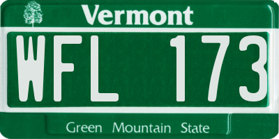 VT license plate WFL173
