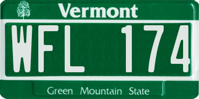 VT license plate WFL174