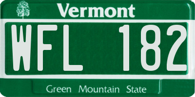 VT license plate WFL182