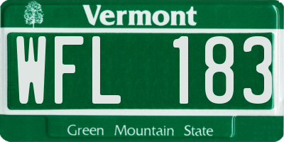 VT license plate WFL183
