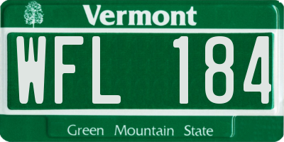 VT license plate WFL184