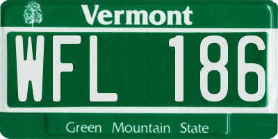VT license plate WFL186