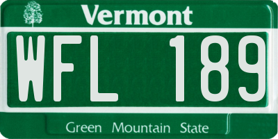 VT license plate WFL189