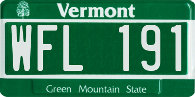 VT license plate WFL191