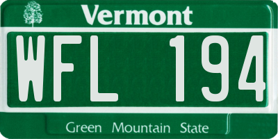 VT license plate WFL194
