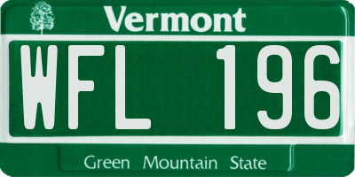 VT license plate WFL196
