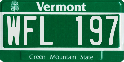 VT license plate WFL197