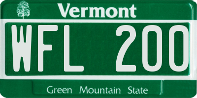 VT license plate WFL200