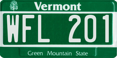 VT license plate WFL201