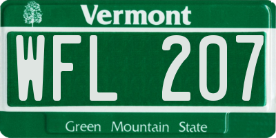 VT license plate WFL207