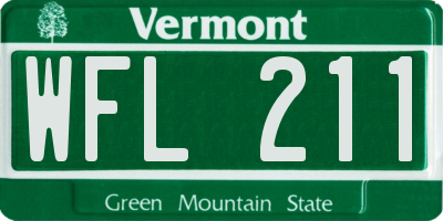 VT license plate WFL211