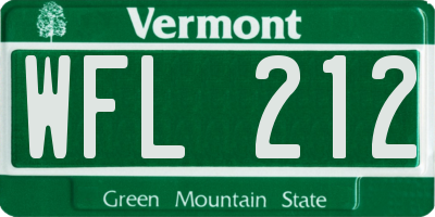 VT license plate WFL212