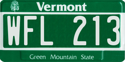 VT license plate WFL213