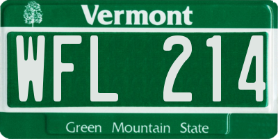 VT license plate WFL214