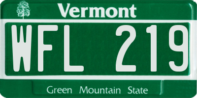 VT license plate WFL219