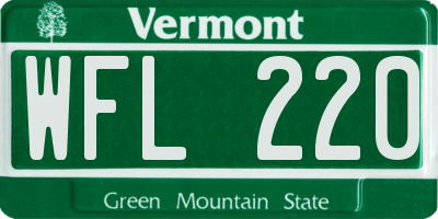 VT license plate WFL220
