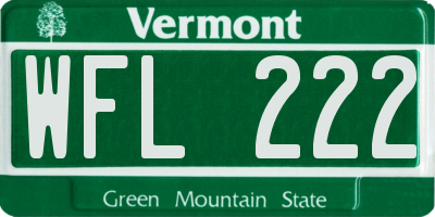 VT license plate WFL222