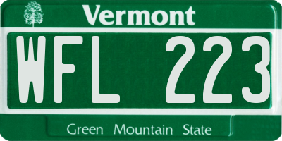 VT license plate WFL223