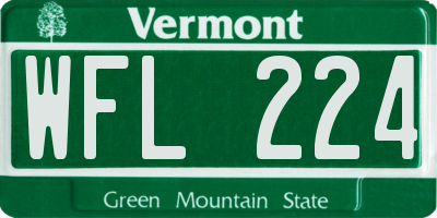 VT license plate WFL224
