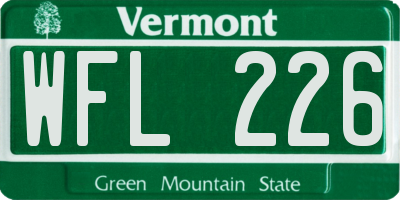 VT license plate WFL226