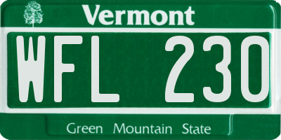 VT license plate WFL230