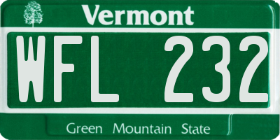 VT license plate WFL232