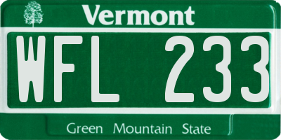 VT license plate WFL233
