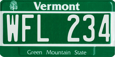 VT license plate WFL234