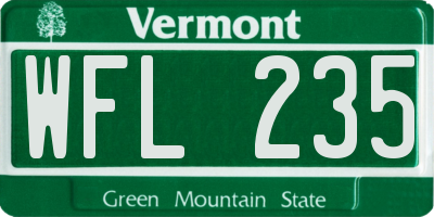 VT license plate WFL235